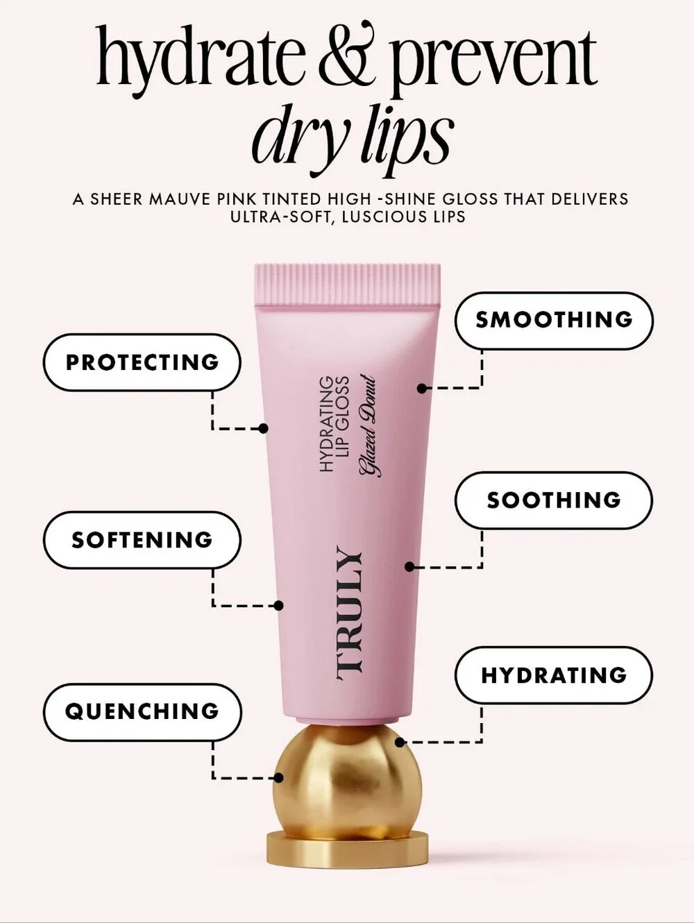 Truly Glazed Donut Hydrating Lip Gloss, NIB